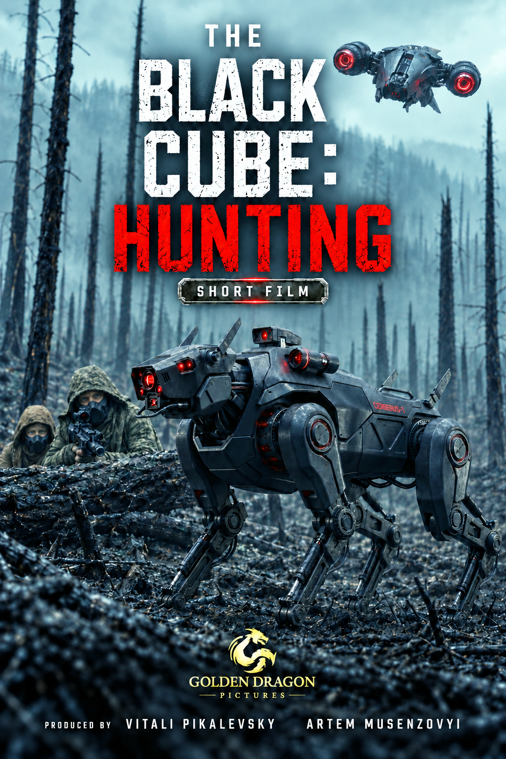 The Black Cube Hunting short film poster.